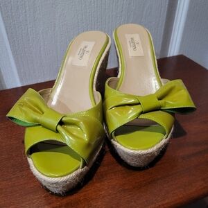 Valentino Garavani Slip On Sandal, Lime Green, Sz 37 1/2 (7.5)